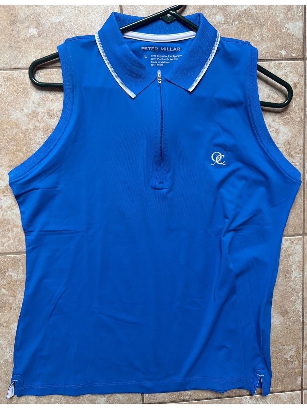 Large - Women - Peter Millar Sleeveless Blue Golf Polo (NWT)